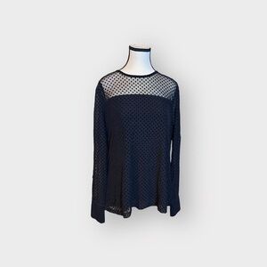 Women’s Trendsetter XL Polka Dot Mesh Panel Sleeve Top